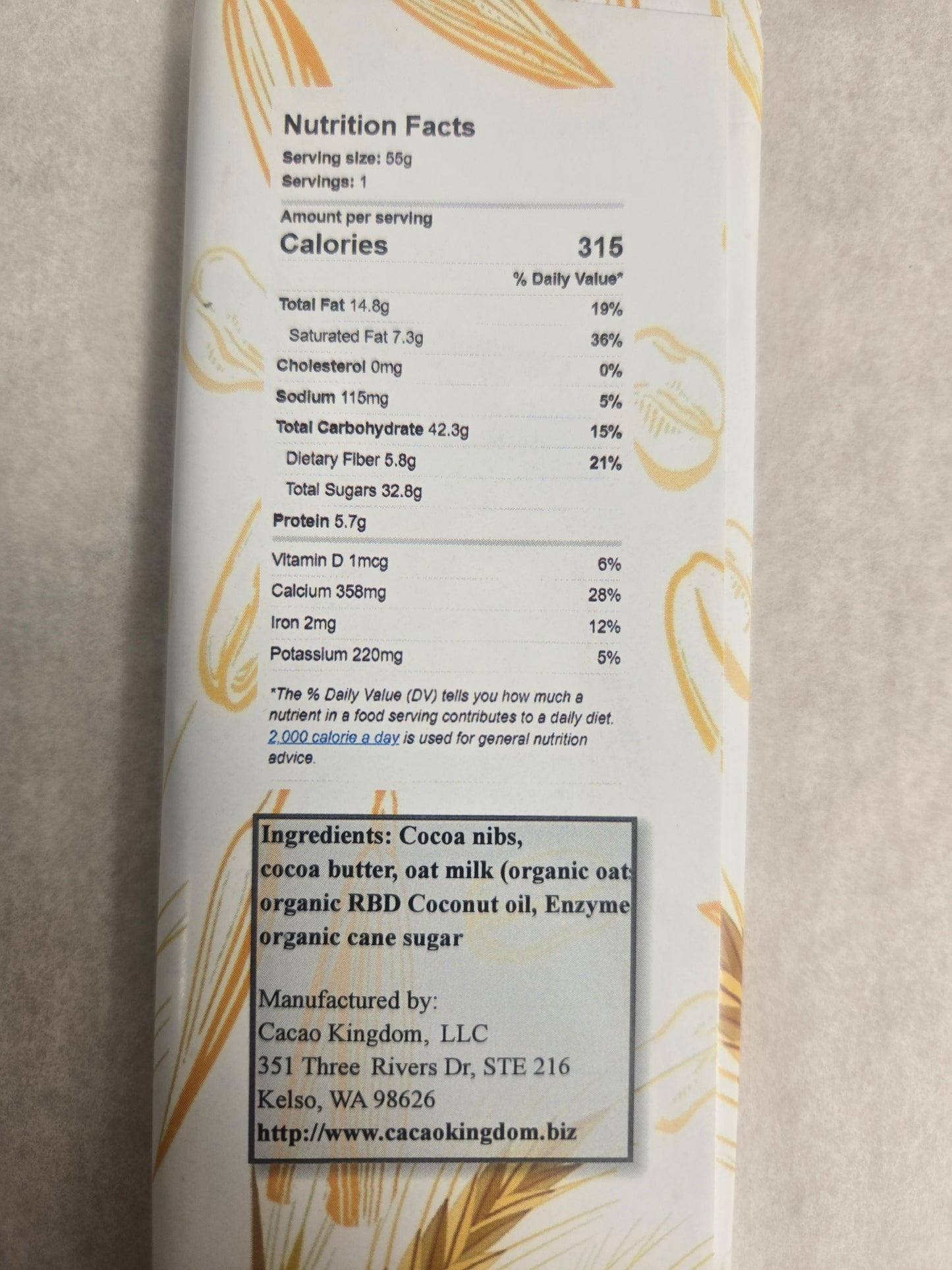 50% Vegan Ivory Coast Oat Milk Chocolate