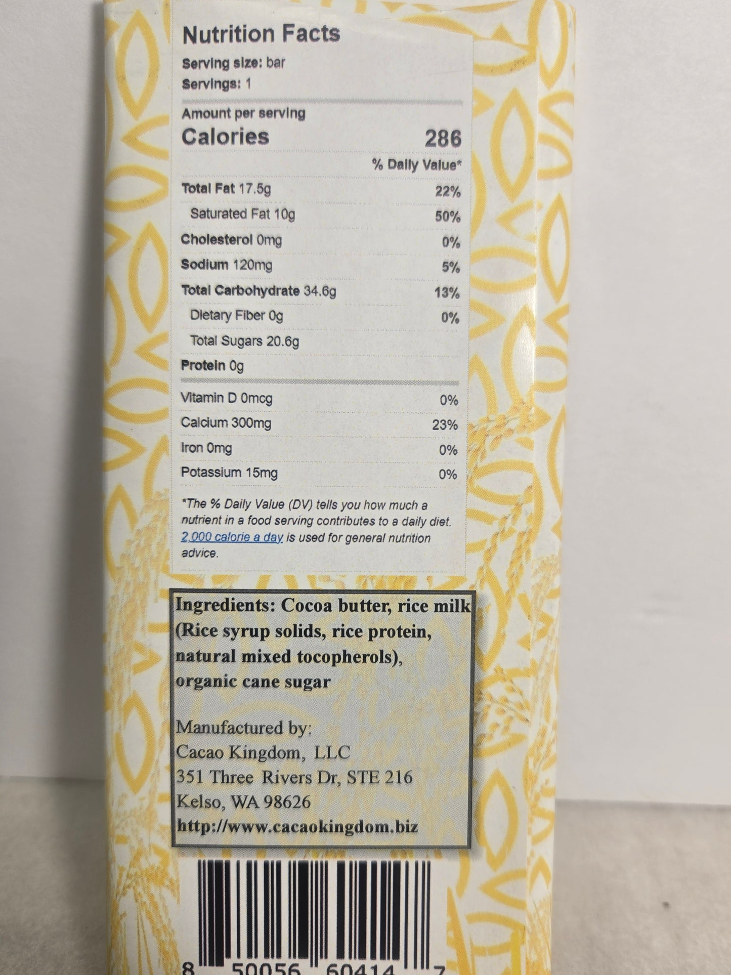 34% Vegan Rice Milk White Chocolate