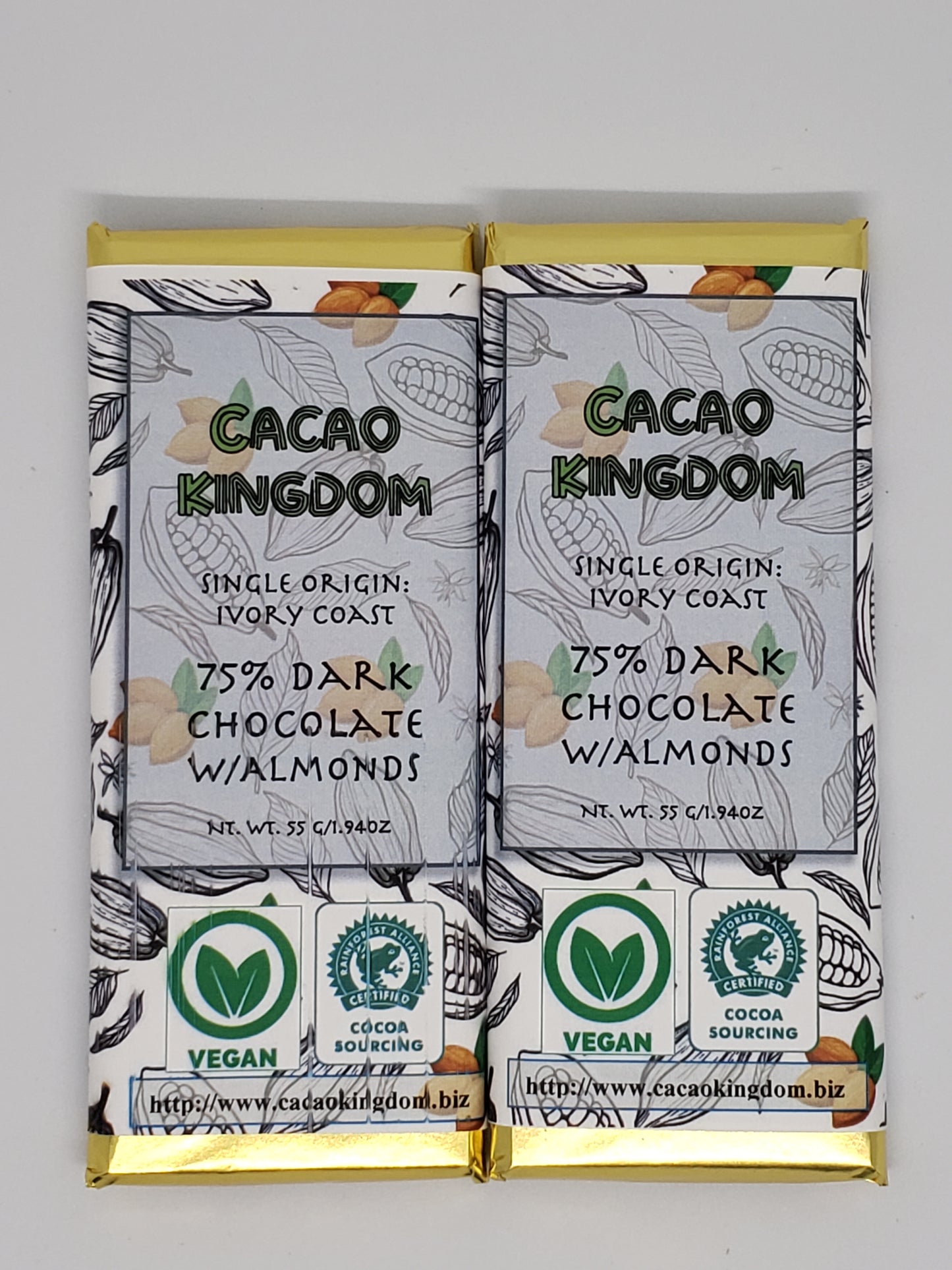 75% Ivory Coast Dark Chocolate with Almonds